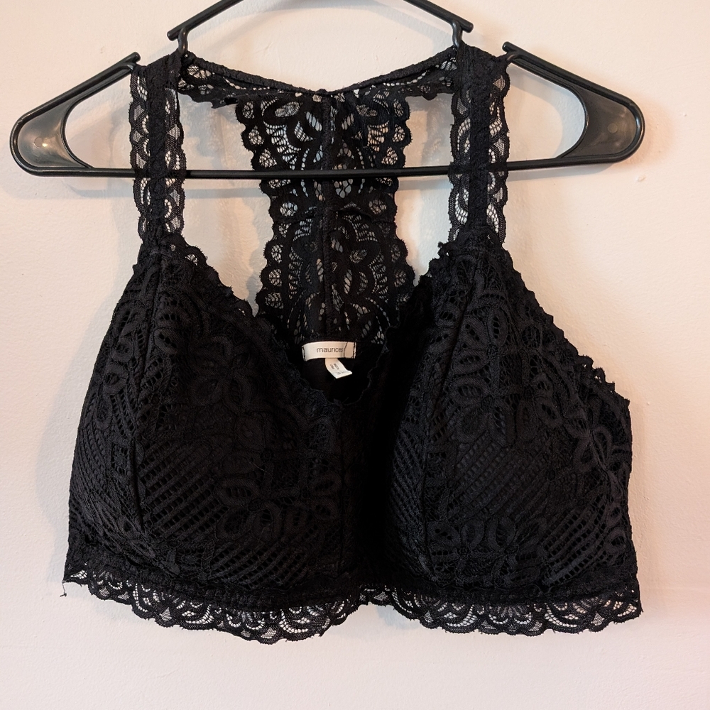 Maurices Racerback Black Lace Wire‎ Free Bra